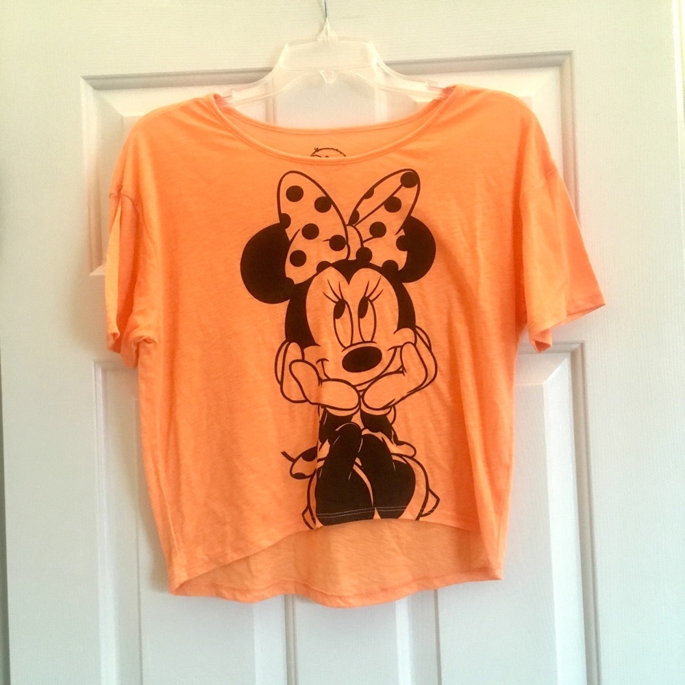 XS Minnie Mouse orange crop top